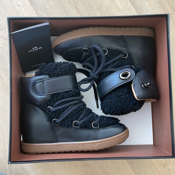 Coach Sherling black leather Monroe women booties - Picture 9 of 9